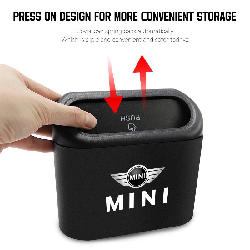 Tragbarer Auto-Mülleimer Auto-Logo Kleinkram-Aufbewahrungsbox Für MINI One Cooper JCW Countryman Clubman Cabrio Paceman Coupe Radkappe