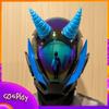 Kyberpunková maska s ďábelskými volskými rohy Trendy cosplay helma mechanického vojáka Halloweenská párty Karneval Bar Rekvizity Kostýmy Dárek pro dospělé