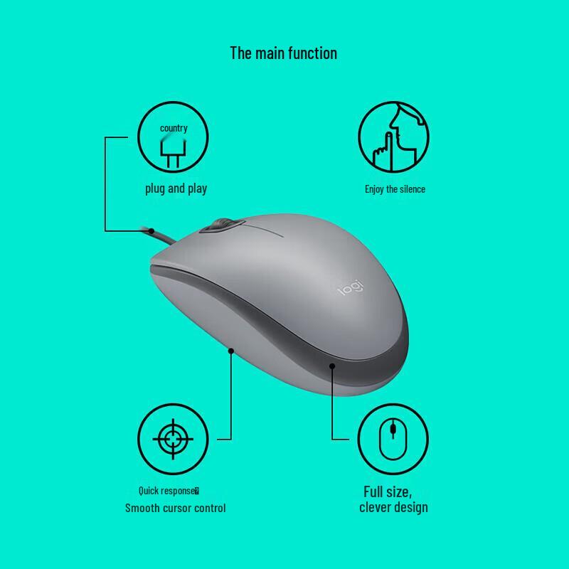 Logitech M111 Silent Wired USB Mouse