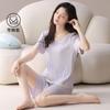 Pajamas with Chest Pads Women's 1011 New Summer Modal Short-sleeved Small Ice Silk Cotton and Silk Integrated Loungewear