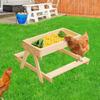 Kit DIY Alimentator de Masă din Lemn pentru Pui Rață cu Bancă Design Multifuncțional Durabil Fund din Plasă