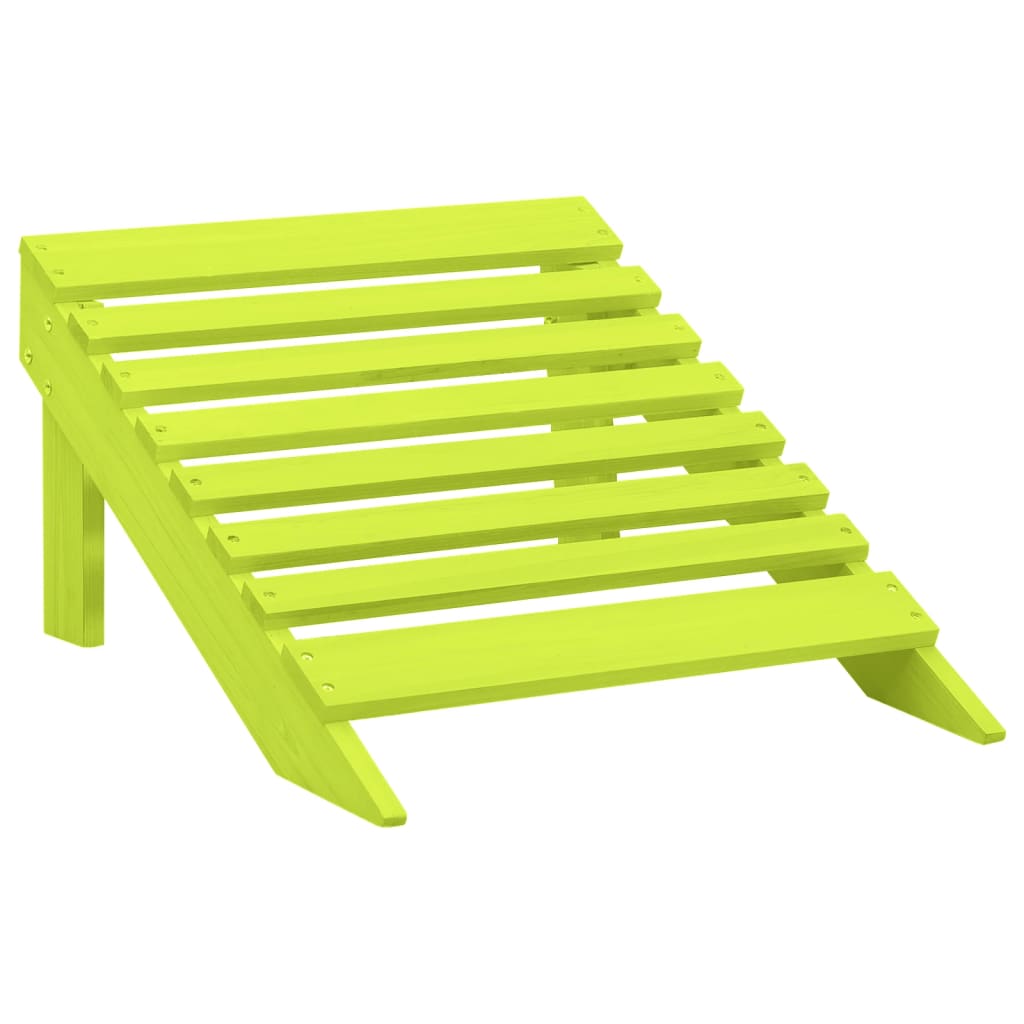 Vidaxl Adirondack Garden Chair with Footrest, Fir, Green