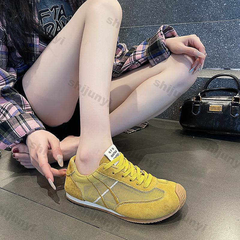 Fashion Women Shoes 2025 Spring Autumn New Vintage Breathable Mesh Non Slip Woman Sneakers Comfortable Lace-up Flat Bottom Casual Shoes