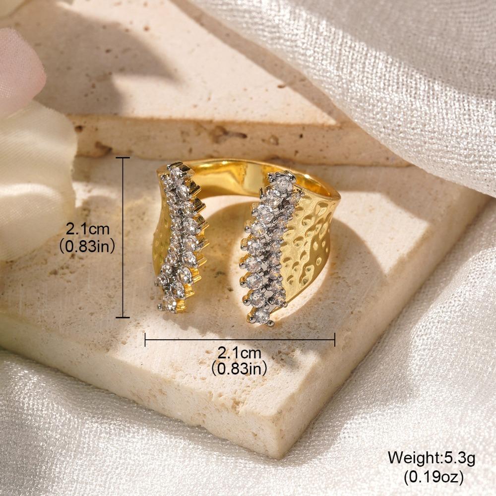 Fashion Temperament, Zirconium-set Open Ring, Niche Design, Index Finger Ring, Light Luxury, High-end Ring Jewelry.