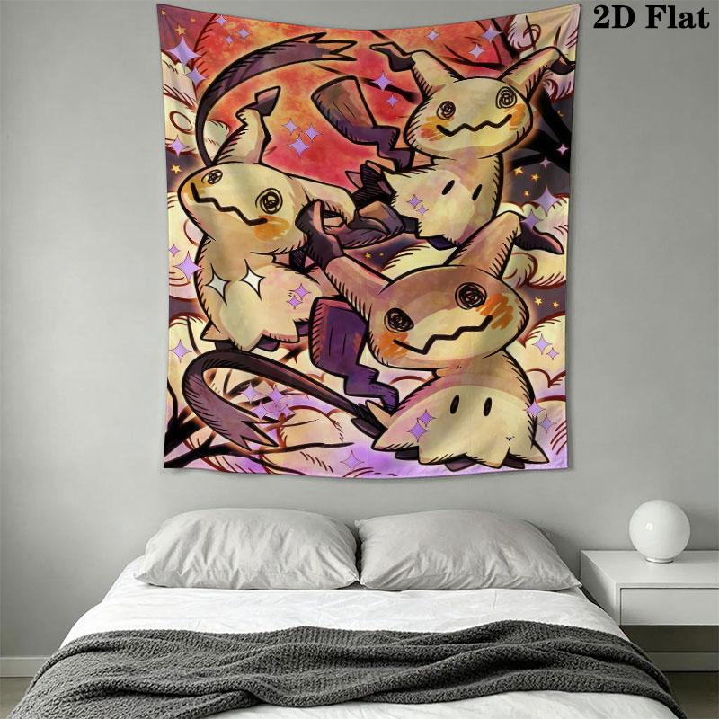 Mimikyu Star Wall Hanging Printed Fabric Blanket Decorative Tapestries for Bedroom Living Room Home Decor