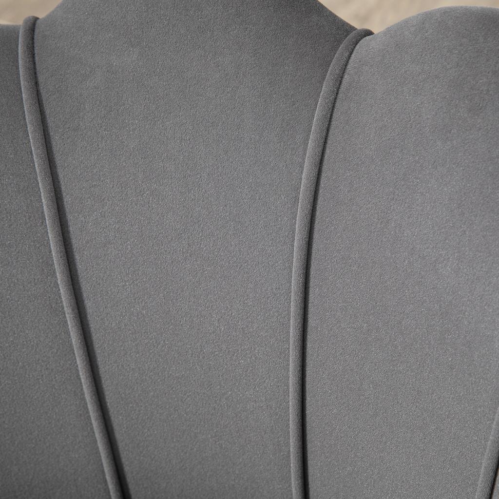 Shell Armchair, Vintage Armchair, Bedroom and Living Room Armchair, Elegant Design, with High Backrest, 76x67x74cm, Grey