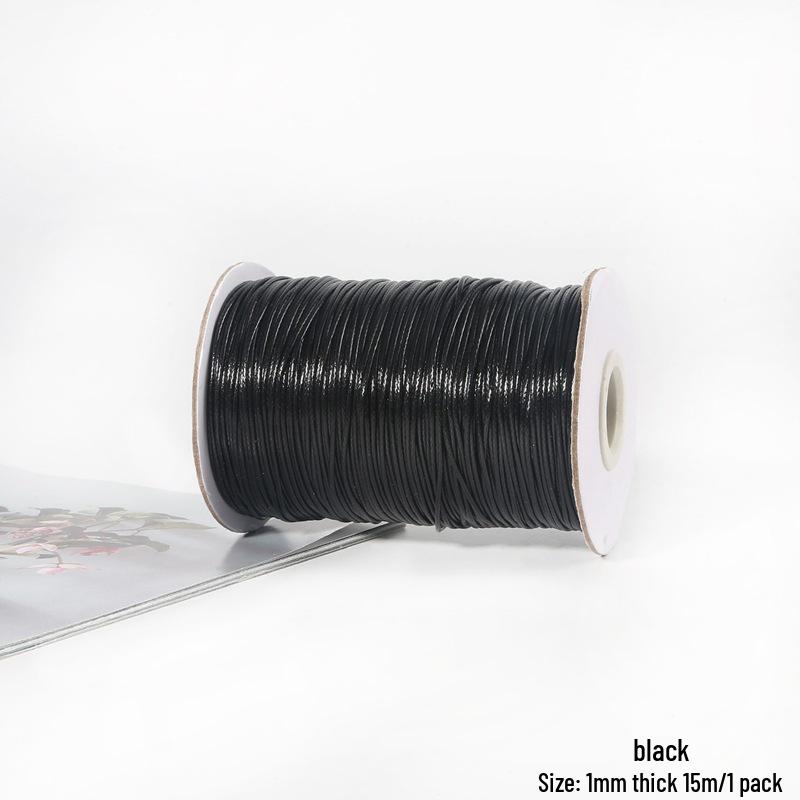 15m 1mm Korean Waxed Cord Faux Leather for DIY Bracelets & Necklaces
