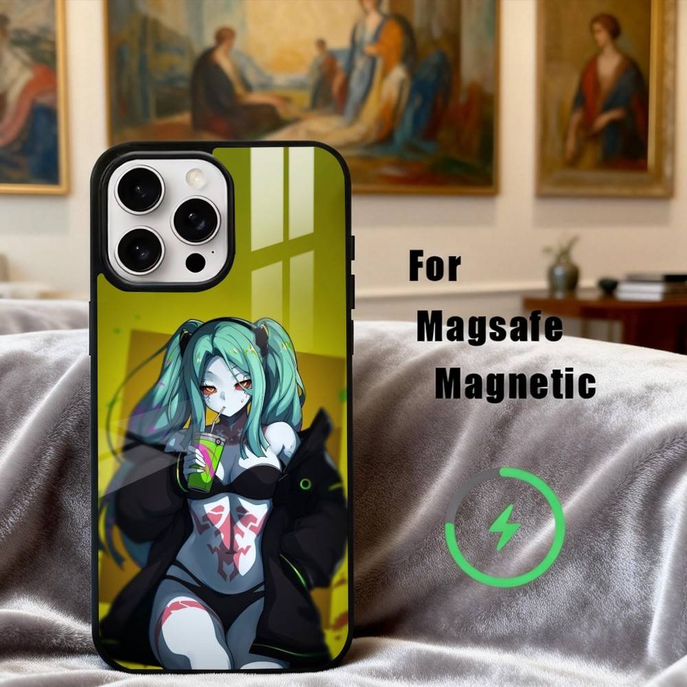 C-Cyberpunk-K R-RebeccaS Phone Case For iPhone17,16,15,14,13,12,11 Plus,For Magnetic Wireless Charge Cover