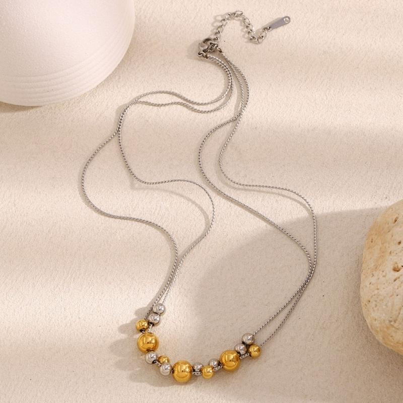 Contemporary Contrasting Bead Necklace Versatile Length Jewelry Gift