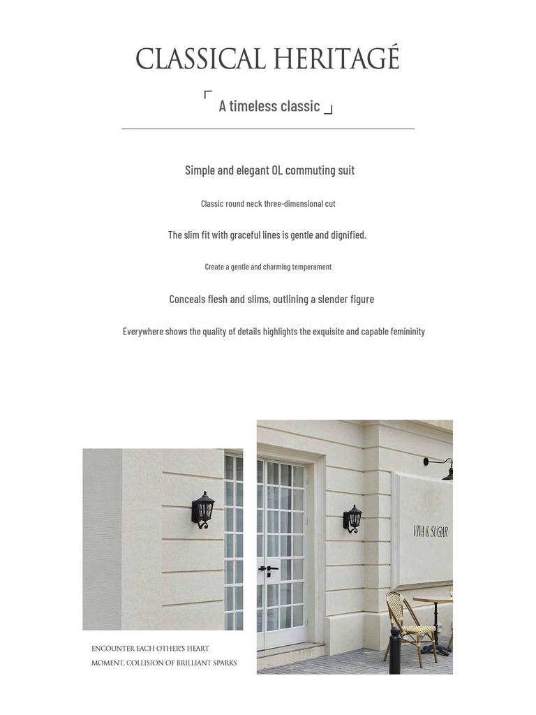 Beige Korean Style Summer Blazer Workwear Set with Short Sleeves