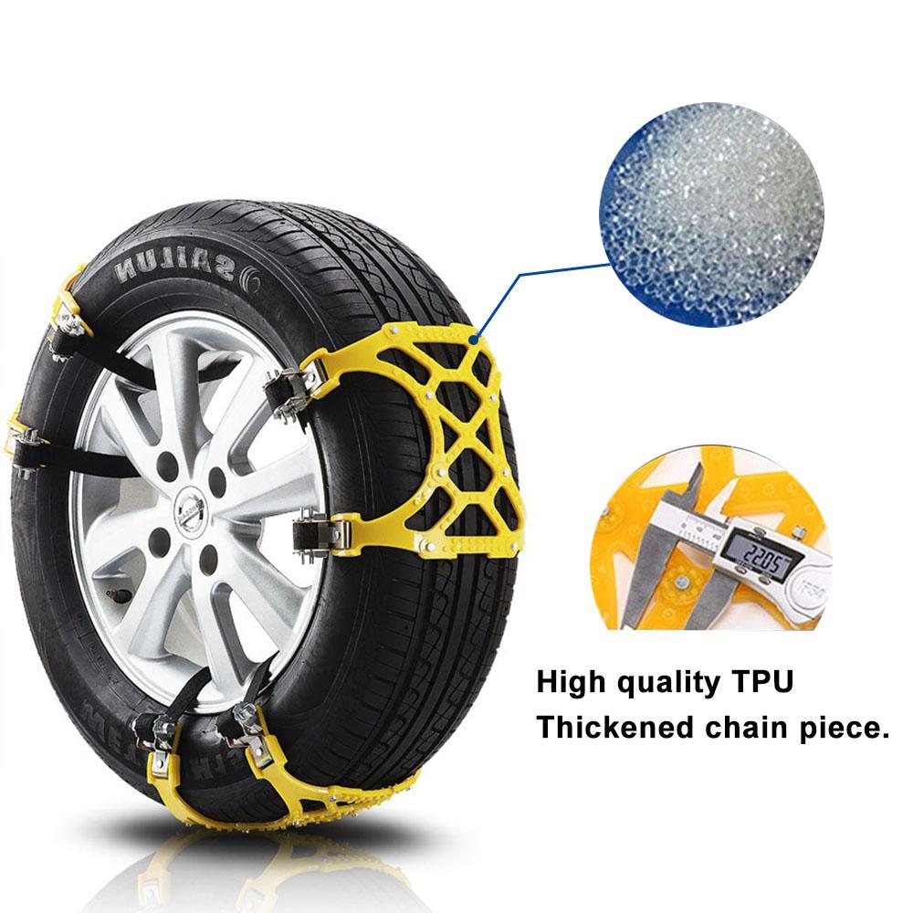3pcs Car Snow Tire Chains Mud Tyre Wheels Thick Anti-Skid Belt For Car/SUV/Truck Portable Easy to Mount Emergency Traction Car