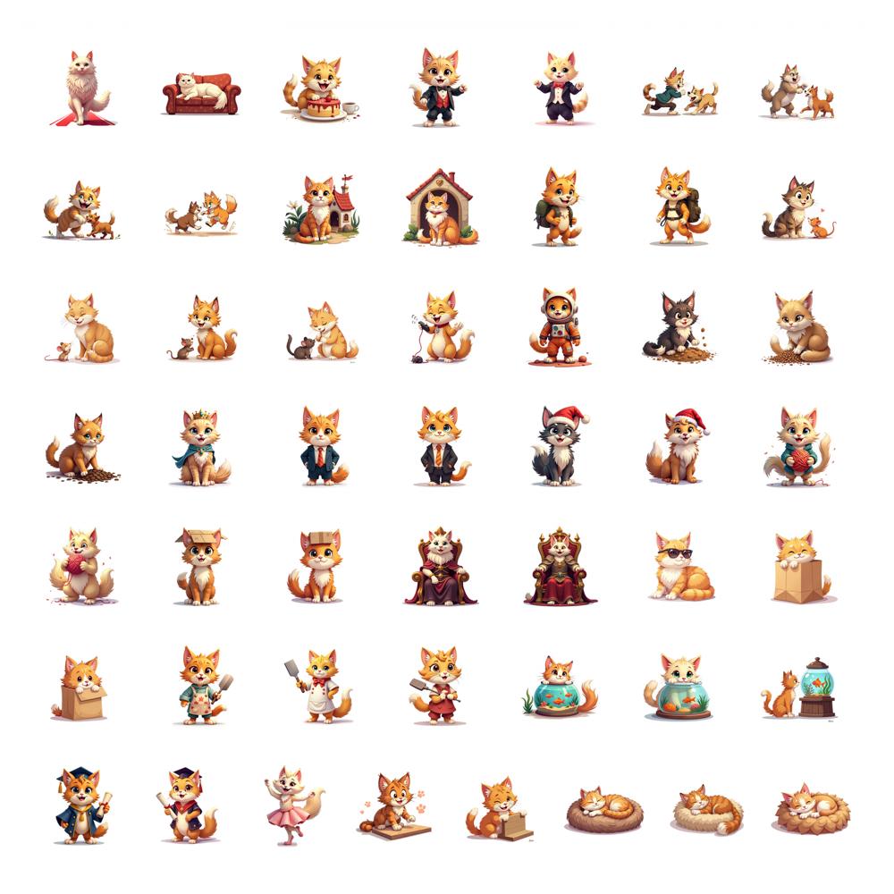 50pcs Stickers Animal Stickers DIY Stickers For Fridge Laptop