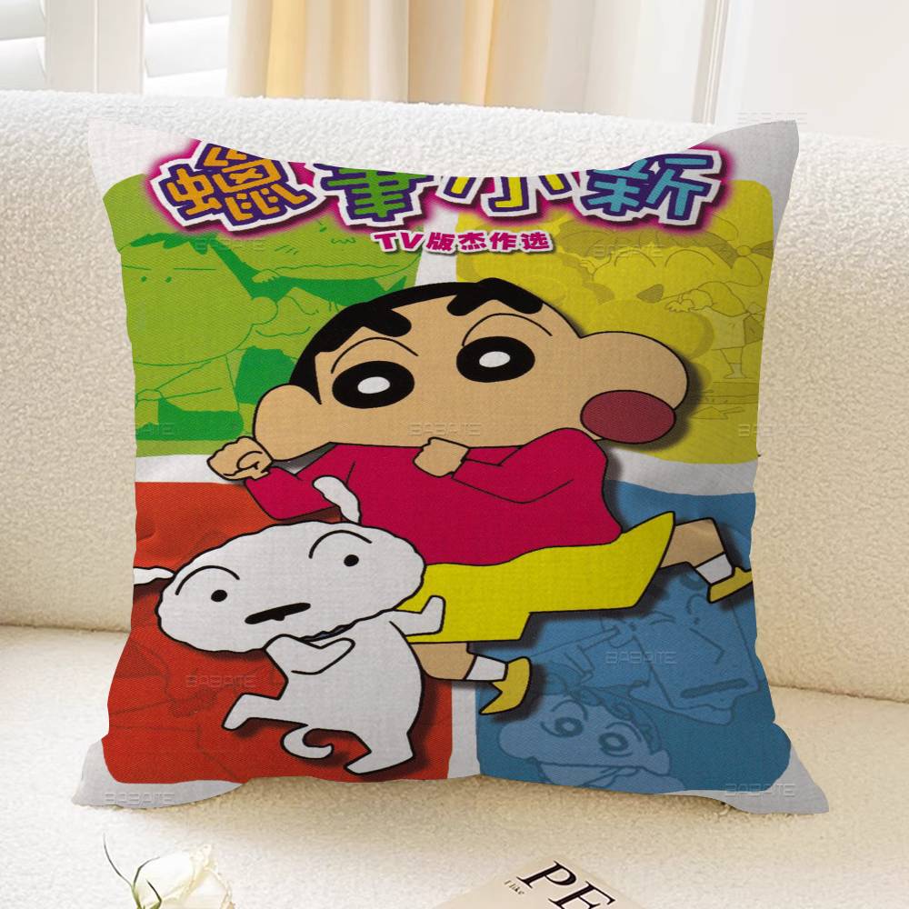 C-Crayon S-Shin-chan Pillow Cushion Cover Pillowcase Living Room Sofa Home Decor Customized