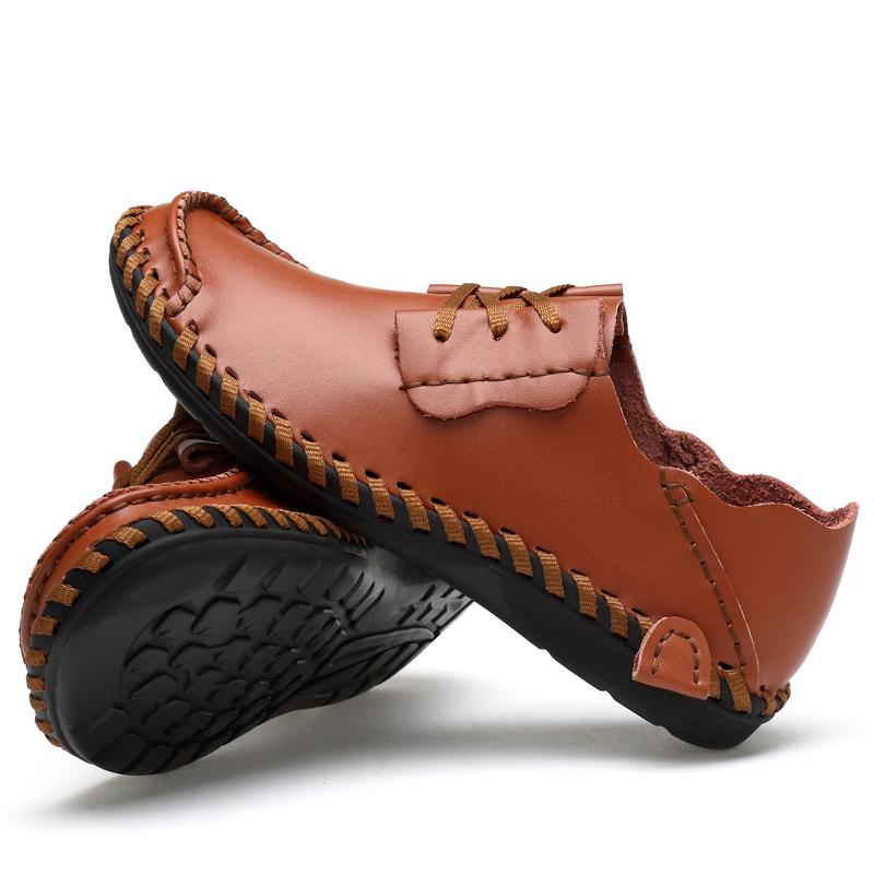 Fashion Fashion Casual Shoes for Men PU Leather Loafers Men Platform Slip-on Flats Outdoor Man Driving Shoe Lightweight Leisure Sneakers