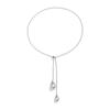 Luxury Ins Bow Plain Chain Necklace, Adjustable Minimalist Thin Snake Bone Chain Sweater Necklace