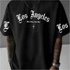 T-shirt Estiva alla Moda da Uomo con Stampa di Lettere Gotica, Comoda e Traspirante, Girocollo, Top Casual da Esterno Urbano