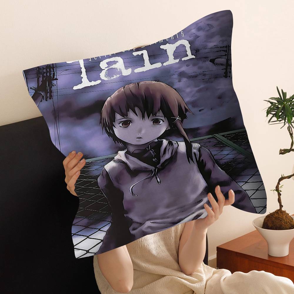 Serial Experiments Lain Anime Cushion Cover Pillowcase Upholstery Sofa Throw Pillow Home Decor Pillowcas