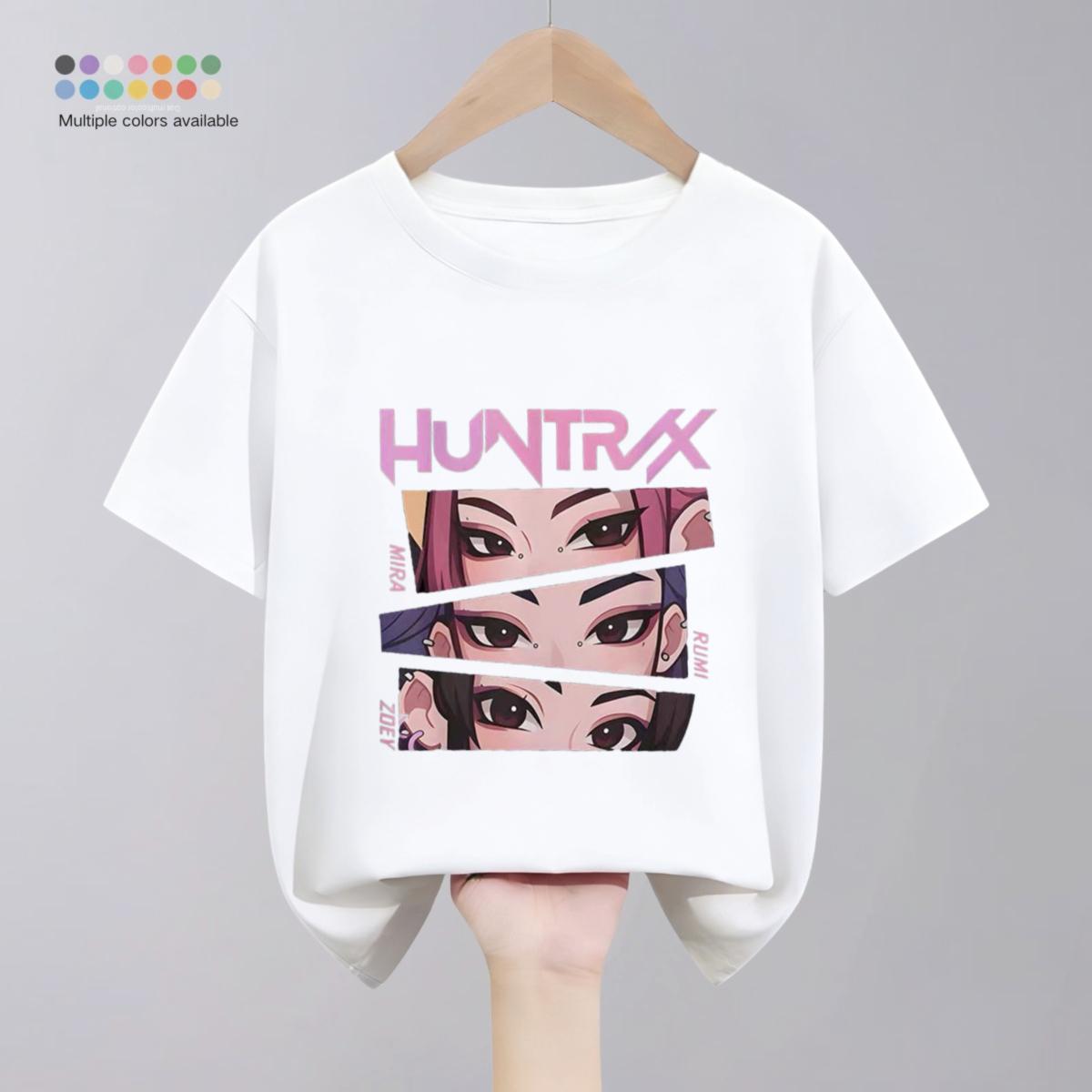 

Hunter Girl Group Print Cartoon T-shirt For Girl s Clothing Summer New Fashion Children Short Sleeve Tops Crewneck T Shirts 100