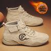 Men Pigskin Mid Top Casual Shoes Large Size Handmade Winter Warm Lined Options Walking Travel Sizes 38-46