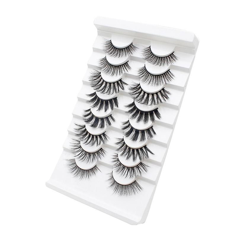 8 Paar Volle Dicke Natürliche Wimpern Dicke Biegung Falsche Wimpern 3D Stereoskopische Falsche Wimpern