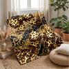 Leopard and Floral Fusion 3 Theme blanket Lightweight Warm Flannel Blanket Decorative Throw Blanket for Home Decoration