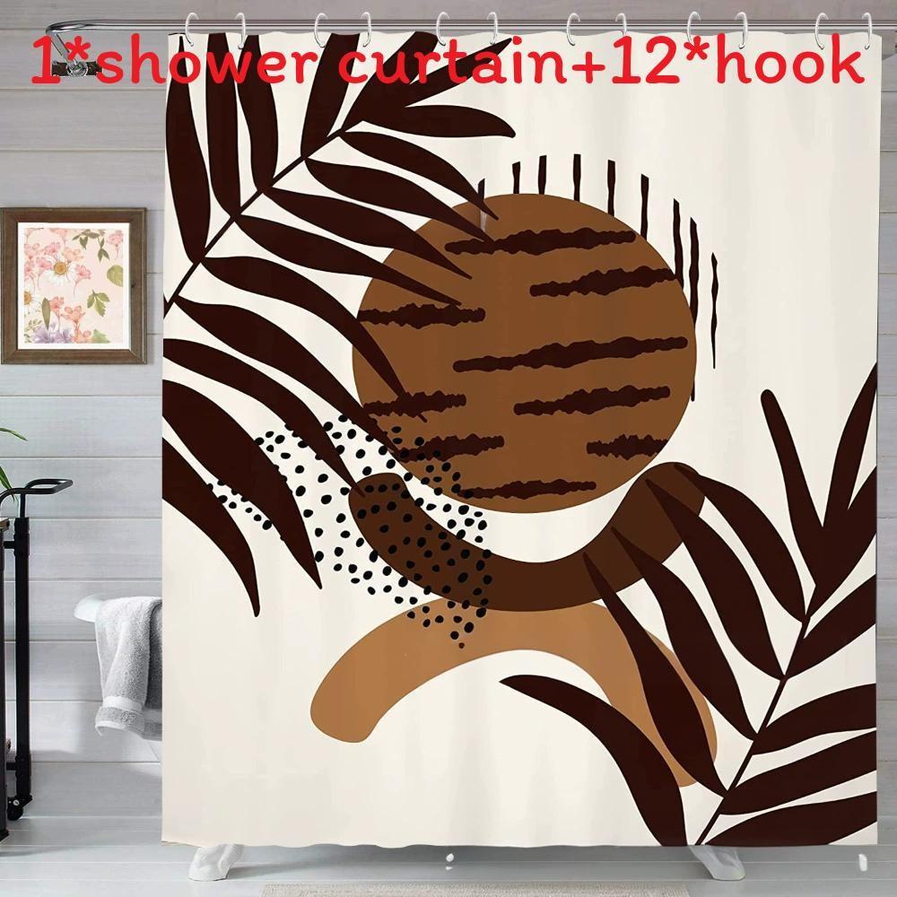 Boho Style Watercolor Polyester Shower Curtain Waterproof Fabric For Bathroom Decor And Privacy Divider