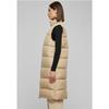 Doudoune longue femme - Urban Classics - Gilet long - Beige - Col montant - Poches latérales