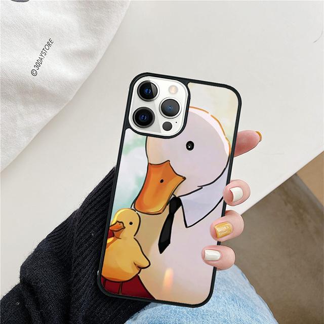 

Funny Cartoon Duck Phone Case For iPhone 17 Air 15 16 Cover 11 13 14 Pro Max 12 Plus Max Fundas iPhone 16pro