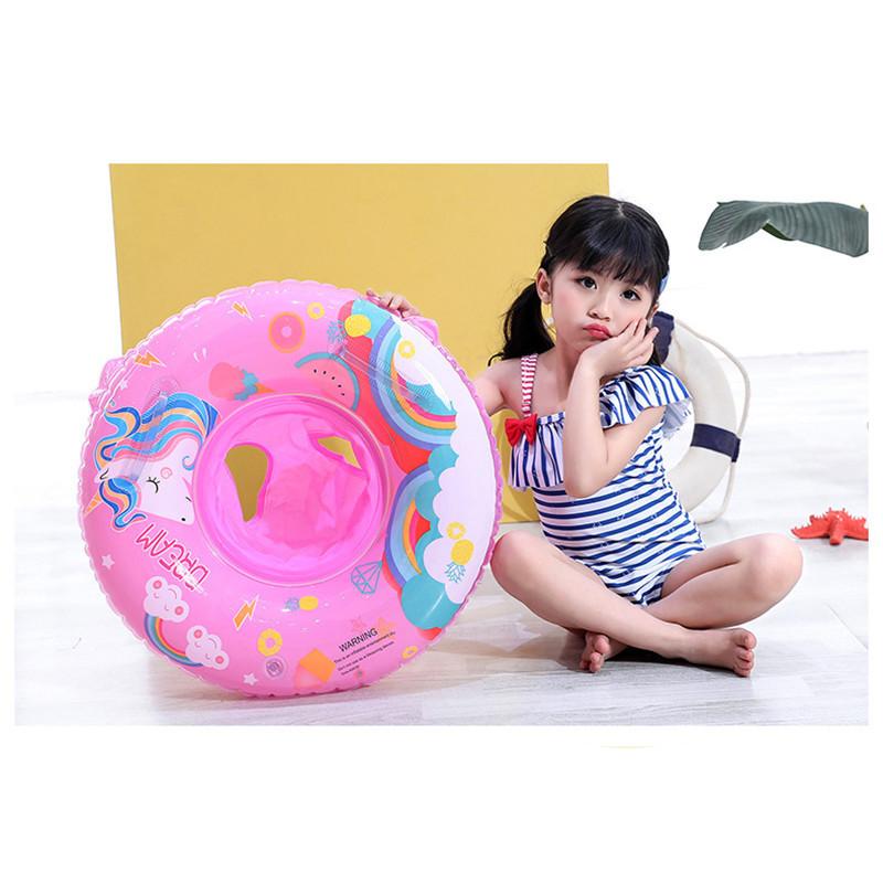 Childrens Cartoon Unicorn With Pants Pocket Inflatable Swimming Ring Water Toy
