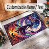 Witchcraft Theme Crystal Velvet Rug Personalized Custom Name Text Soft Floor Mat Home Decor