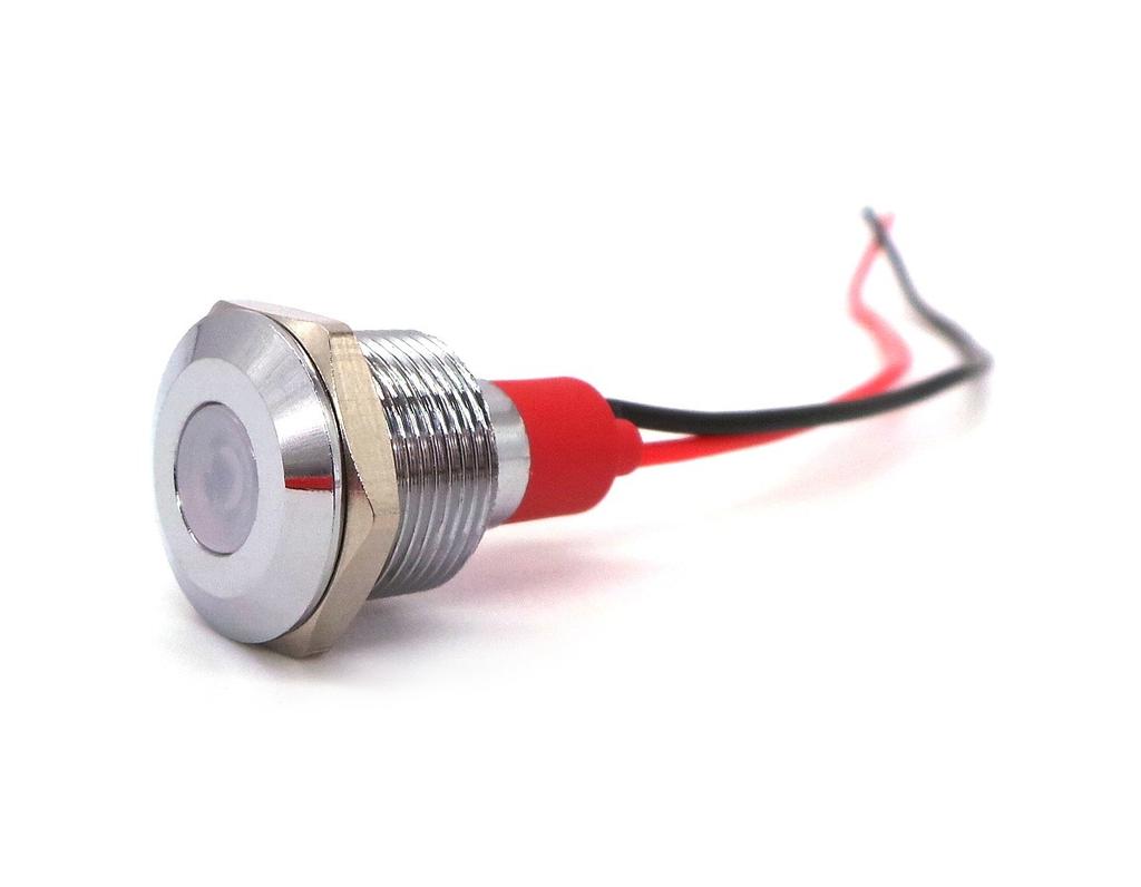 2ks LED kontrolka na palubní desce 12V barvy 14mm Bílá