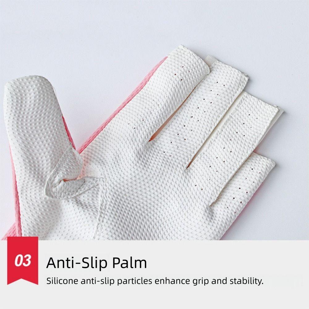 Comfortable Women's Sport Gloves Breathable Non-slip Fingerless Golf Gloves Fingerless Left Right Hand Ladies Golf Gloves