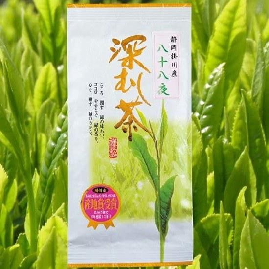 Shizuoka Kakegawa Tea Deep Steamed Hachijuhachiya 100g Produced 100 Saji Hon Seicha