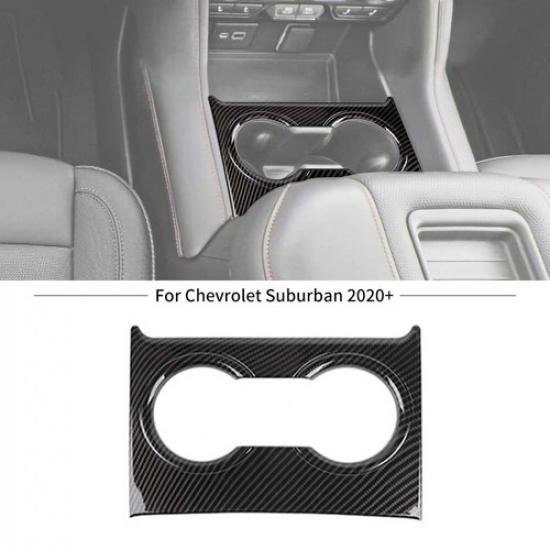 Carbon Fiber Front Water Cup Holder Panel Cover Trim For Suburban 20+ Tahoe 21+