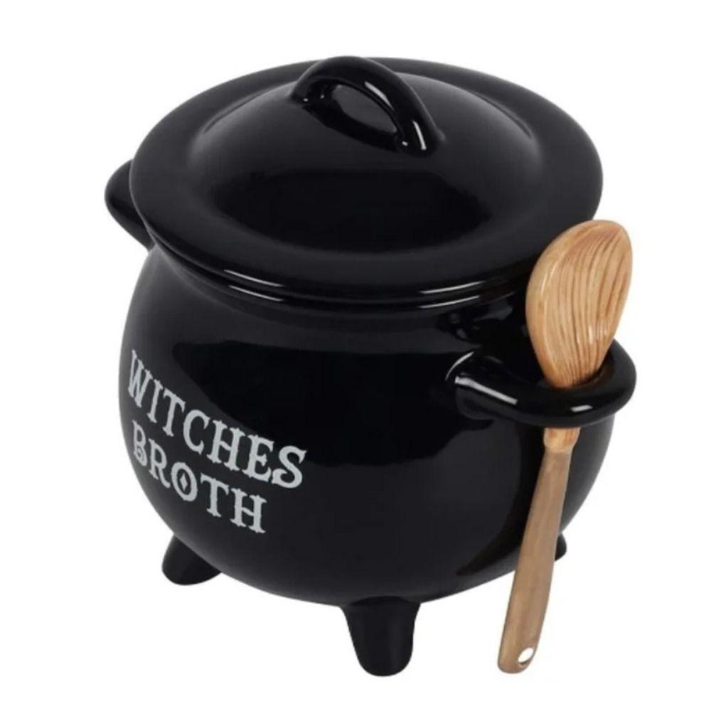 Decorative Witch Soup Bowl Black Witch Potion Cup Durable Witch Sugar Canister Kids