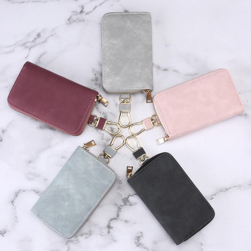 Universal Zipper Closure Keychain Pouch Key Ring Durable Housekeepers Key Holder Portable Waterproof Car Key Organizer Men Women