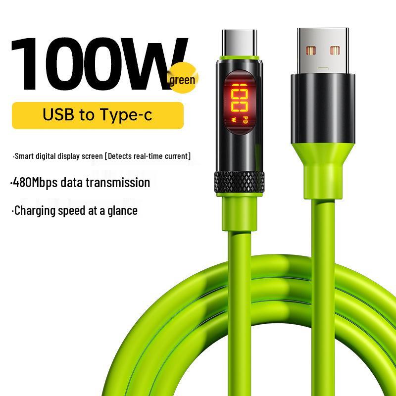 240W Super Fast Charging Type-C Cable with Smart Digital Display for Apple, Huawei, Honor