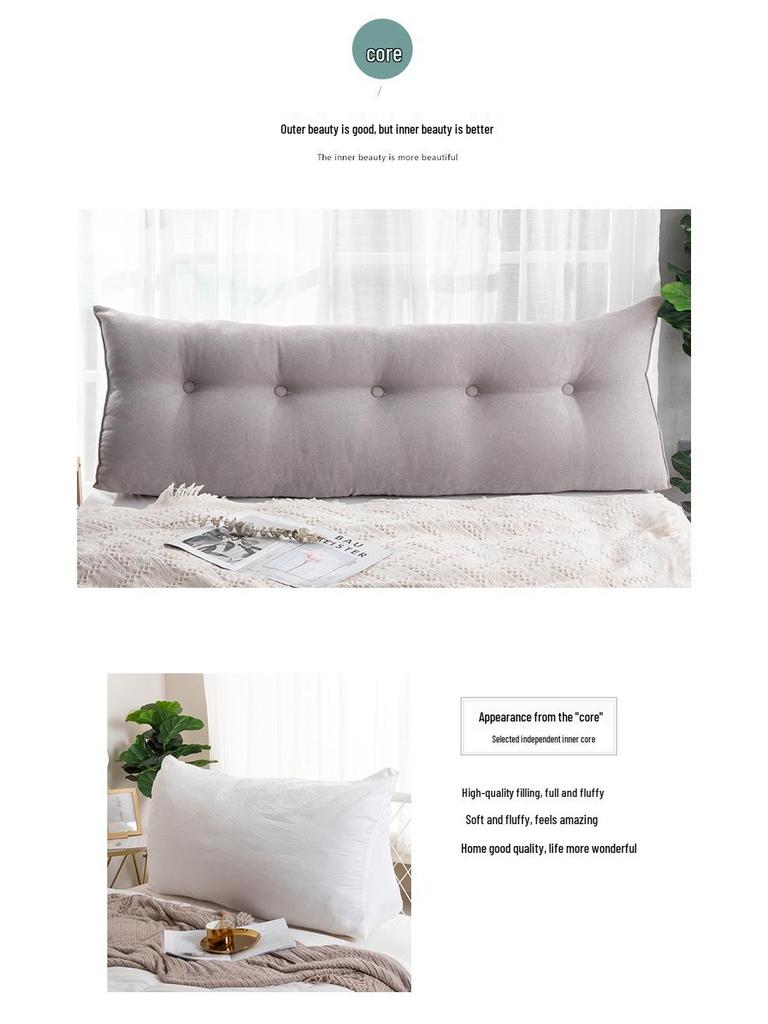 Korean Velvet Nordic Triangle Headboard Cushion: Removable, Washable, Tatami Soft Pack, Lumbar Support, Large Backrest Pillow
