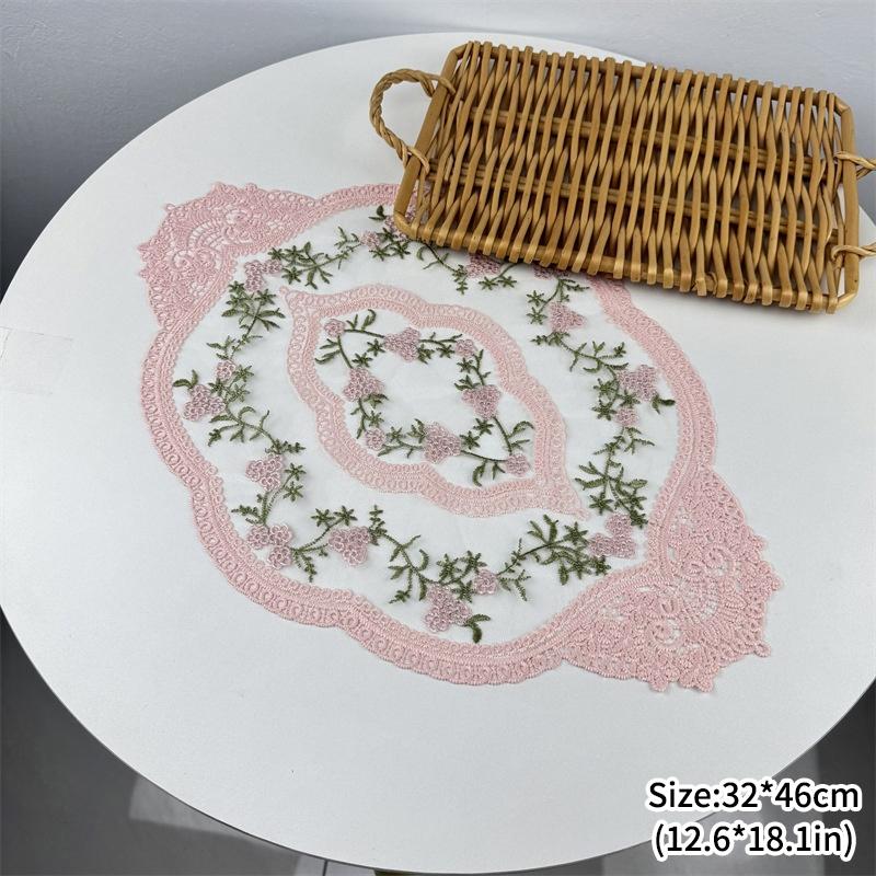 Ins Lace Table Cloth Decoration Tablecloth Embroidery Cup Pad Coaster Aesthetic Lace Cloth Tabletop Decoration Home Decor