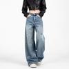 Women's Mid-Rise Stretch Jeans Fashion Straight Leg Denim Pants With Pockets