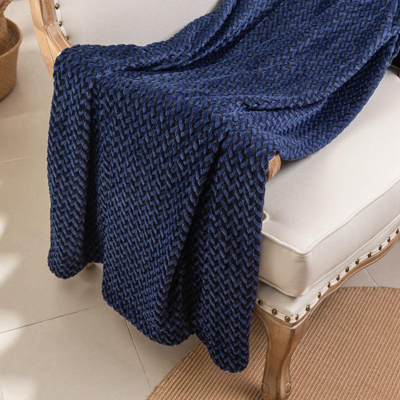 Jacquard Cationic Flannel Double-Layer Air Conditioning Nap Blanket