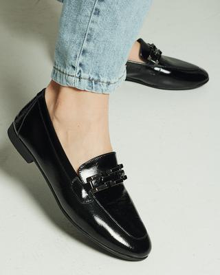 Patent deri loafer 1167 36 siyah deri