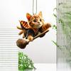 Cat Shaped Pendant Car Rearview Mirror Ornament with Lanyard Easy To Hang Realistic Looking Acrylic Christmas Hanging Decoration