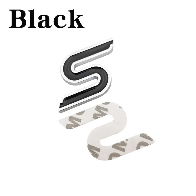 1Pc 3D Metal S Front Grille Chrome Emblem Badge Car Stickers Decals for Focus Fiesta Ecosport Kuga Mondeo Everest Car Styling