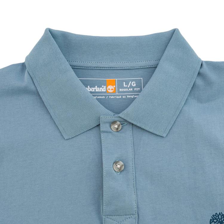 Timberland Outdoor Casual Loose Breathable Short Sleeve Polo Shirt Men tops Bright-Steel-Blue A63YQ758