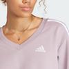 Adidas Essentials 3-Stripes V-Neck Sweatshirt Women Sweatshirt Light-Pink IR5302