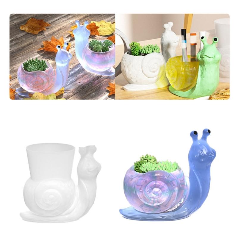 3D Snail Gypsum Silicone Mold Diy Succulents Concrete Flower Pot Vase Plaster Cement Clay Mold Candle Holder Mold
