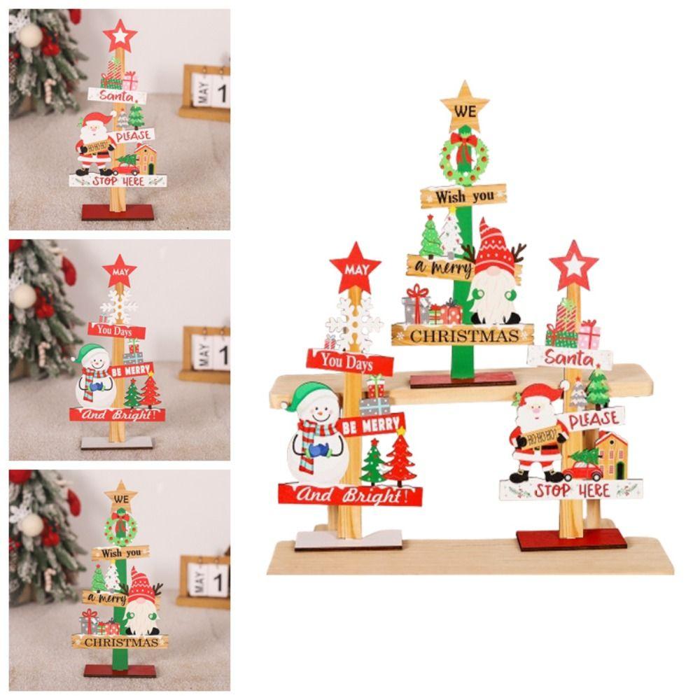 3Pcs/set Household Christmas Wooden Ornaments Creative Christmas Decoration Tabletop Ornamen