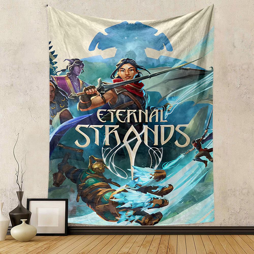 Eternal Strands Abstract Art Poster Tapestry Wall Hanging, Minimalist Texture Artwork, Modern Wall Decor for Bedroom Living Room
