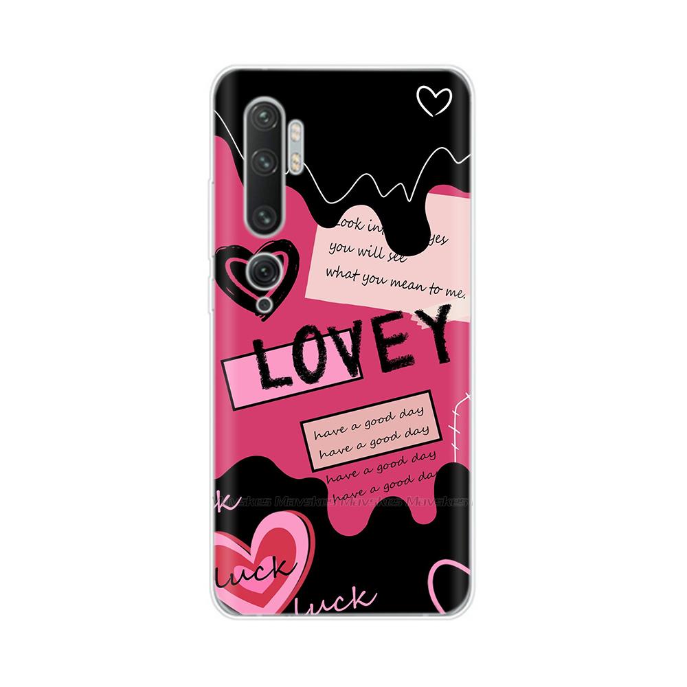 For Xiaomi Mi Note 10 Case Cute Painted Soft Silicone Back Cover For Xiaomi Mi Note10 Pro Lite 10lite Clear Phone Cases Fundas
